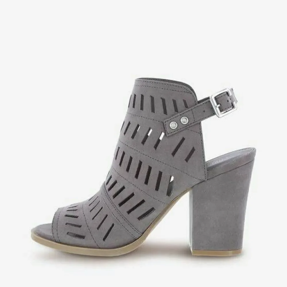 Christian Siriano Gray Suede Women's Winter Block Heels